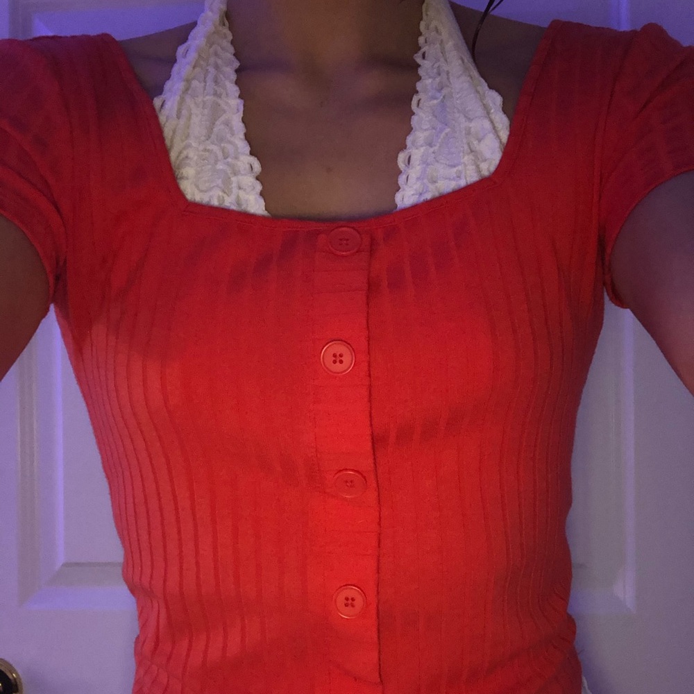 Abound bright red fitted top
